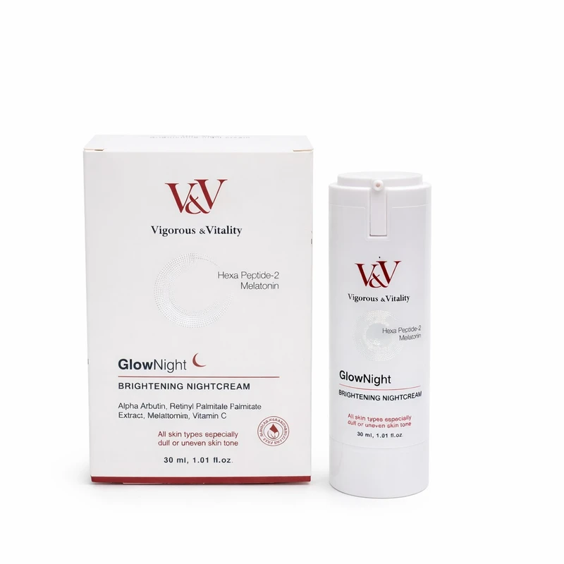 کرم روشن‌کننده شب صورت و گردن ویگرس اند ویتالیتی مدل GlowNight مناسب برای انواع پوست حجم 30 میلی‌لیتر