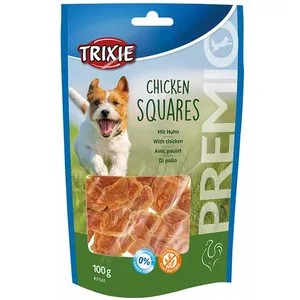 تشویقی سگ تریکسی مدل Chicken Squares وزن 100 گرم