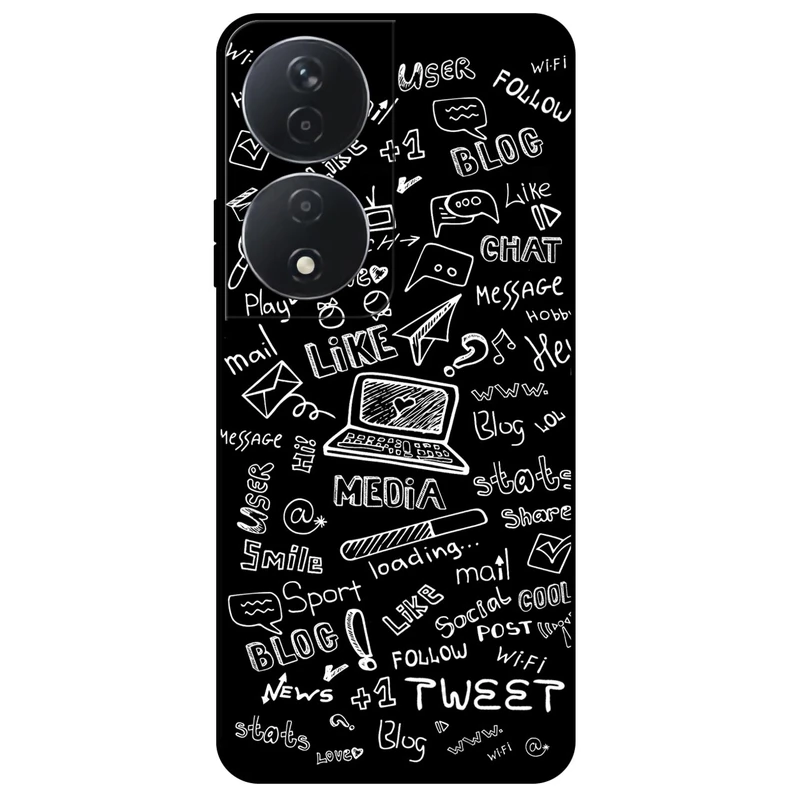 کاور مگافون طرح رسانه های اجتماعی مدل 1898 مناسب برای گوشی موبایل آنر X7B