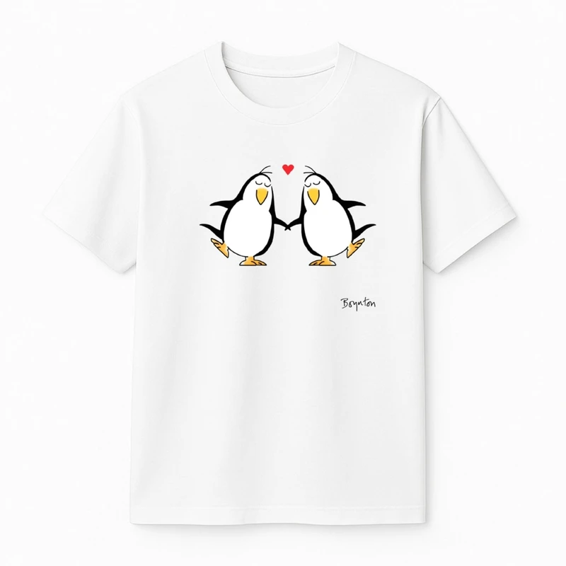 تی‌شرت آستین کوتاه پسرانه مدل پنگوئن های عاشق کد v11 