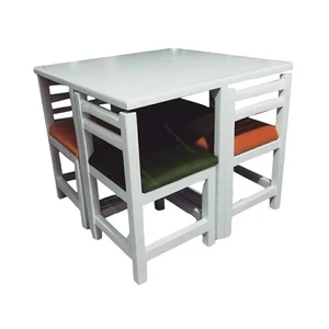 میز و صندلی ناهارخوری 4 نفره مدل کمجا مربع s04