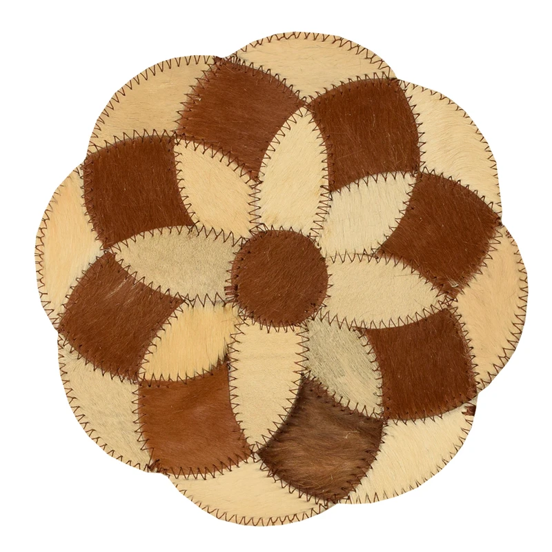 رومیزی کلاژ چرم و پوست مدل گل کد 0038