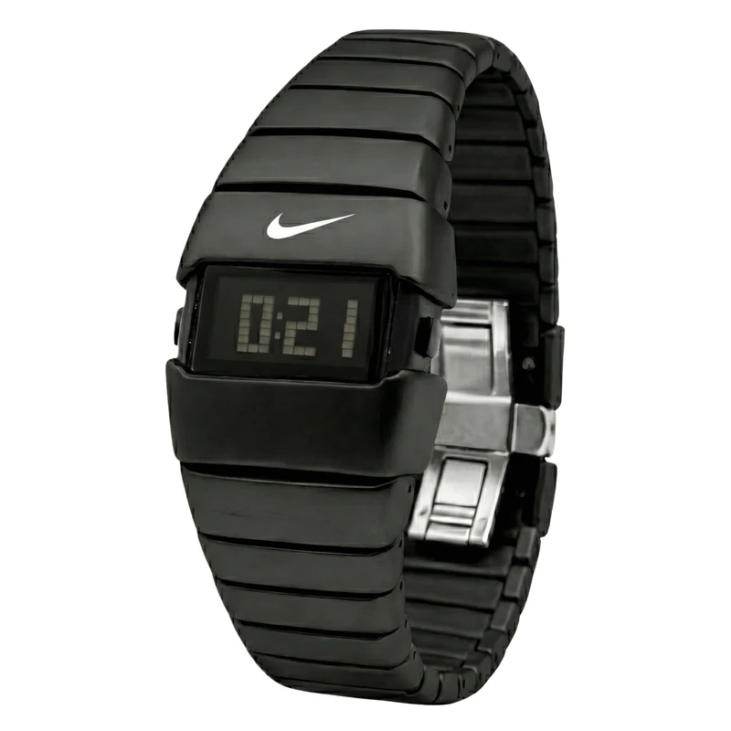 ساعت مچی دیجیتال مردانه مدل تک زمانه بند کربنی سبک قفل مخفی کد ۲