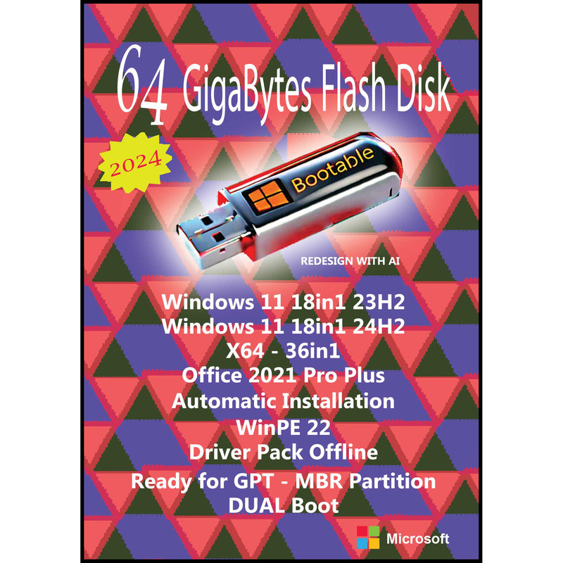 سیستم عامل Windows 11 18in1 23H2,24H2 x64 Office 2021 Driver Pack نشر مایکروسافت