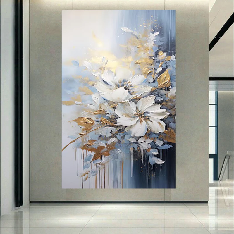 پوستر طرح مخمل نقاشی گل مدل رنگ و روغن 9 کد AR302879