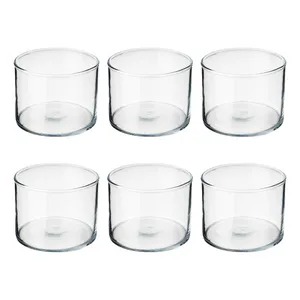 ظرف شیشه ای مدل استوانه ای کد 002 بسته 6 عددی