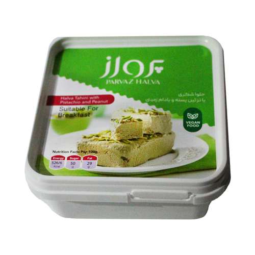 حلواشکری با تزئین پسته و بادام زمینی پرواز - 400 گرمی