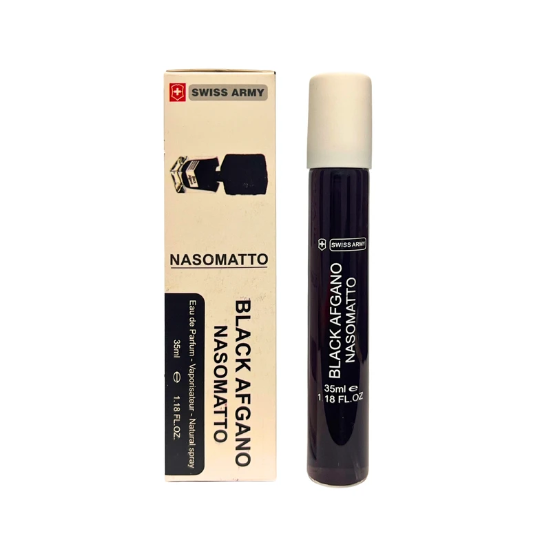 عطر جیبی مردانه سوئیس آرمی مدل Nasomatto Black Afgano حجم 35 میلی لیتر