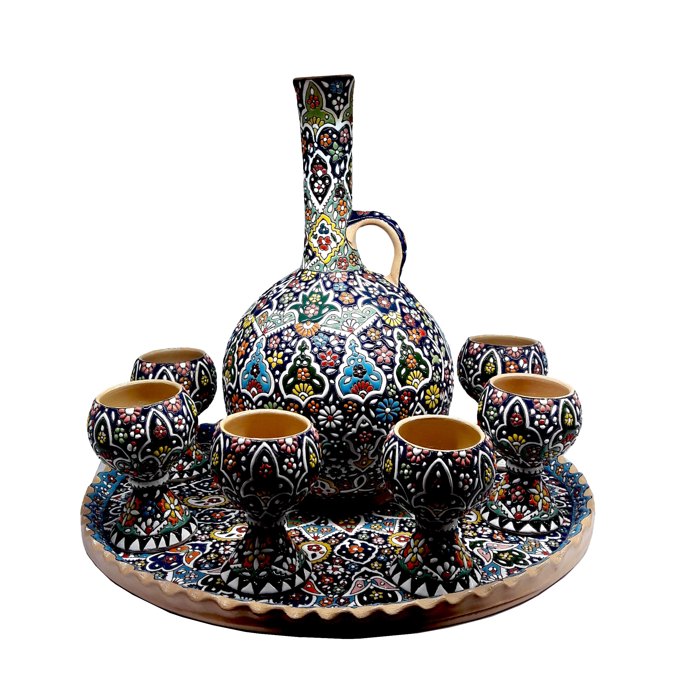 سرویس شربت خوری 8 پارچه میناکاری کد 27D