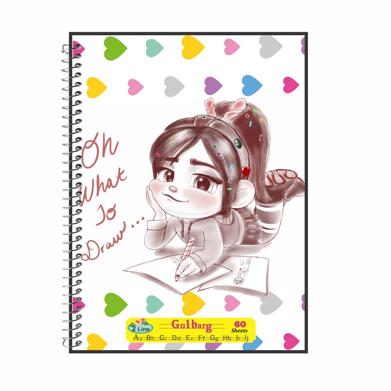 دفتر زبان 60 برگ گلبرگ طرح دخترانه کد 60653