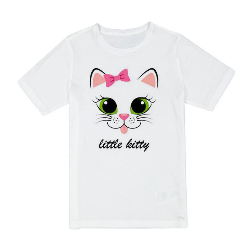 تی شرت آستین کوتاه زنانه مدل گربه کد ZB64 S