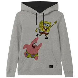 هودی دخترانه 27 مدل باب اسفنجی و پاتریک کد J37 رنگ طوسی