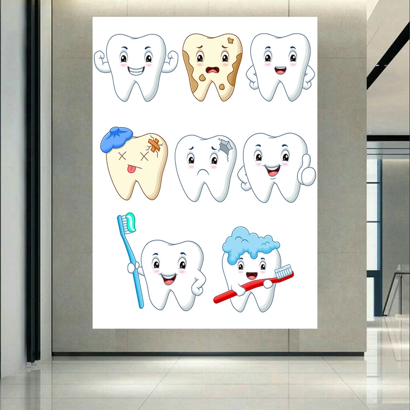 تابلو بوم طرح مخمل کارتونی دندان مدل مراقبت از دندان کد AR305487