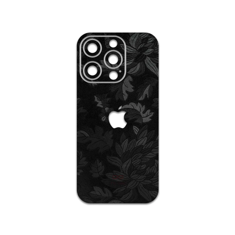 برچسب پوششی ماهوت مدل Black-Wildflower مناسب برای گوشی موبایل اپل iPhone 14 Pro