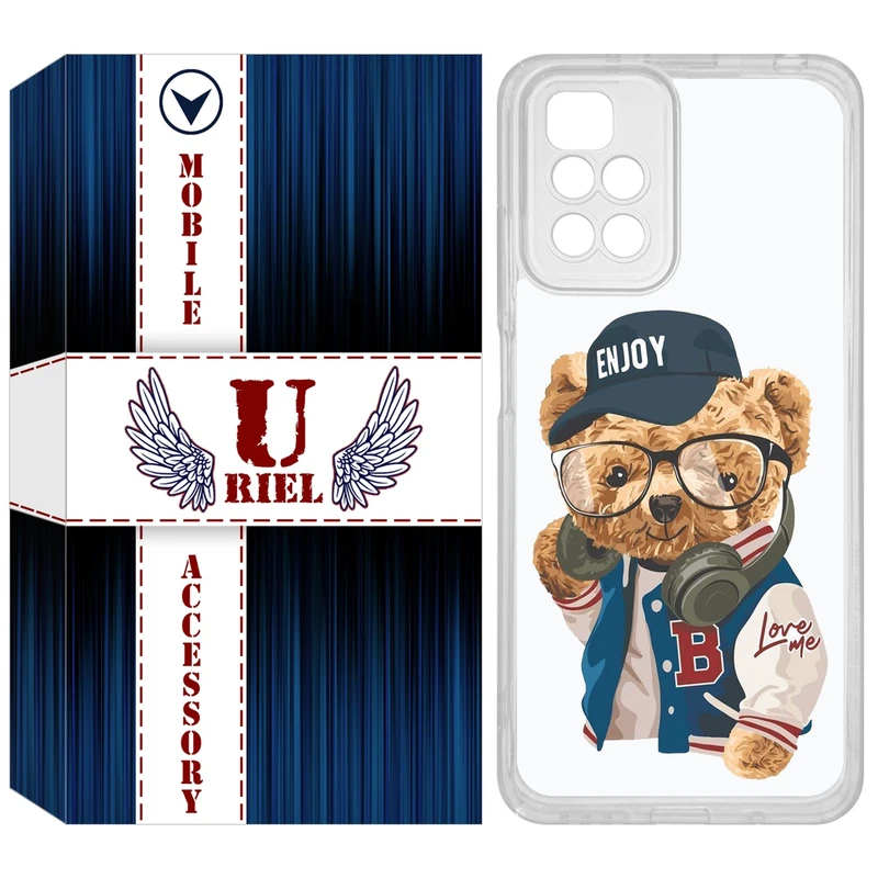 کاور یوریل مدل Clear کد 35 طرح تدی مناسب برای گوشی موبایل شیائومی Redmi 10 / 10 Prime