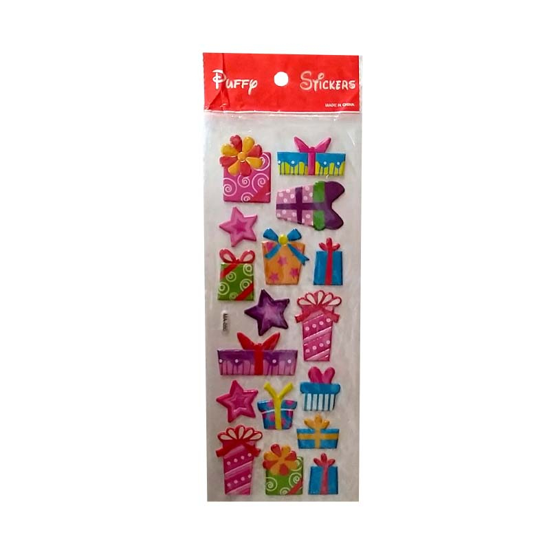 استیکر پافی طرح جعبه کادو کد MA-050 مجموعه17عددی