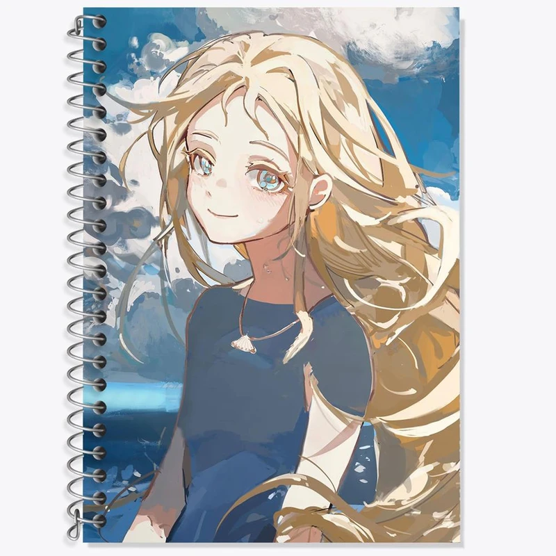 دفتر زبان 50 برگ خندالو مدل سه خط طرح اوشیو انیمه سامرتایم رندرینگ کد 24244