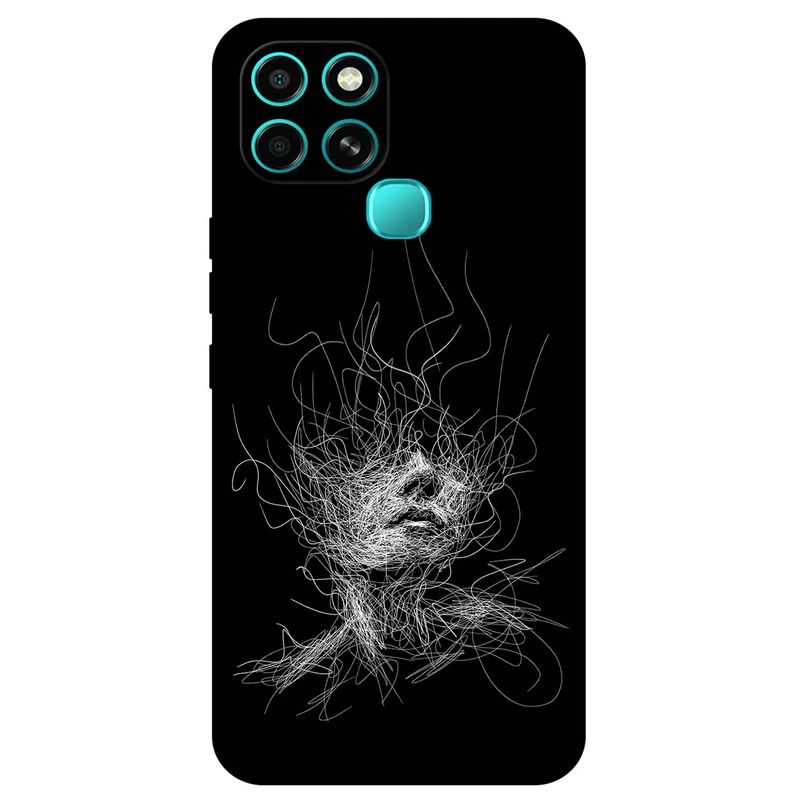 کاور مگافون طرح اسکچ صورت مدل 7423 مناسب برای گوشی موبایل اینفینیکس Smart 6