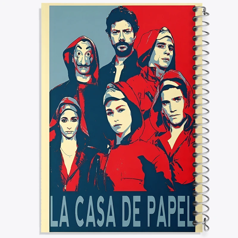 دفتر ژورنال نویسی 50 برگ خندالو مدل نقطه ای طرح خانه کاغذی (Money Heist) کد F6465