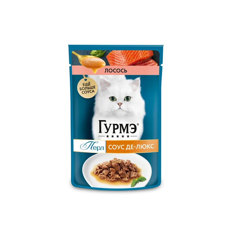 پوچ گربه بالغ گورمت مدل Perle طعم ماهی سالمون وزن 75 گرم