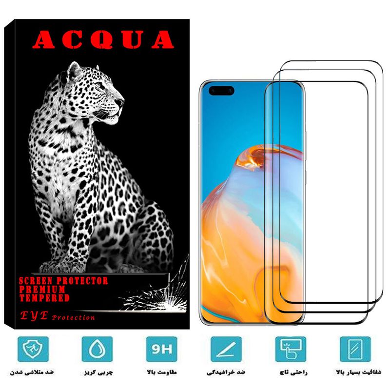 محافظ صفحه نمایش آکوا مدل HW مناسب برای گوشی موبایل هوآوی P40 بسته 3 عددی
