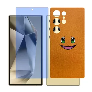 Glass Together model anti-blue screen protector for Samsung Galaxy S22 Ultra mobile phone with back cover sticker