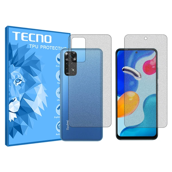 محافظ صفحه نمایش مات تکنو مدل HyMTT مناسب برای گوشی موبایل شیائومی Redmi Note 11 به همراه محافظ پشت گوشی