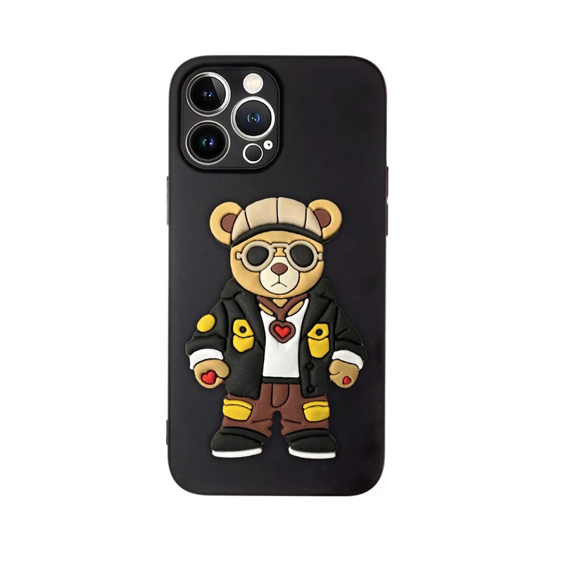 کاور قاب گارد مدل پسرانه طرح خرس مناسب برای گوشی موبایل اپل iPhone 13 pro Max