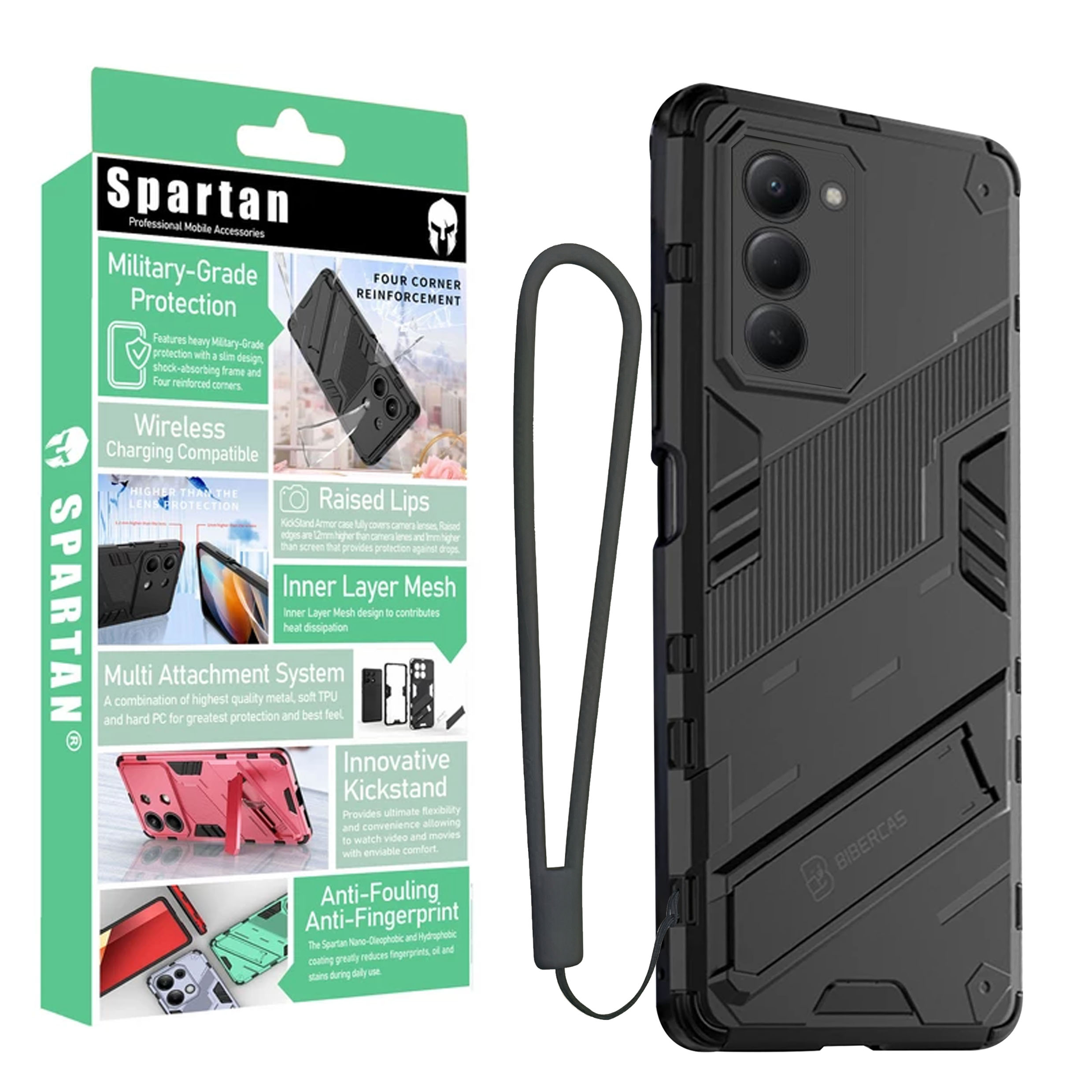 کاور اسپارتان مدل Bibercas Strap مناسب برای گوشی موبایل شیائومی Redmi 15 4G به همراه بندآویز 1 کاور اسپارتان مدل Bibercas Strap مناسب برای گوشی موبایل شیائومی Redmi 15 4G به همراه بندآویز