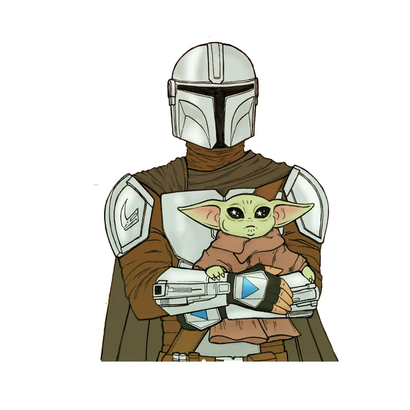 استیکر لپ تاپ و موبایل مدل سریال طرح بچه یودا جنگ ستارگان baby yoda Star wars کد 4936