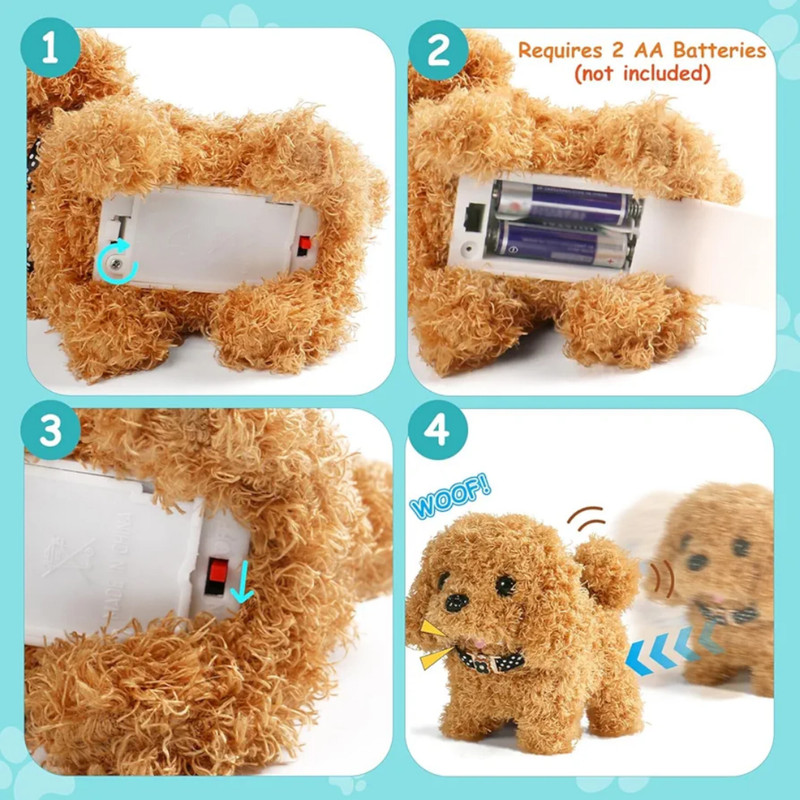 عروسک ناب سل مدل سگ پولیشی فرفری پاکوتاه موزیکال ارتفاع 15 سانتی متر