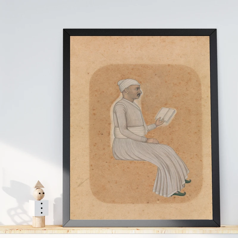 تابلو طرح نگارگری سنتی مدل G01444 فریم مشکی