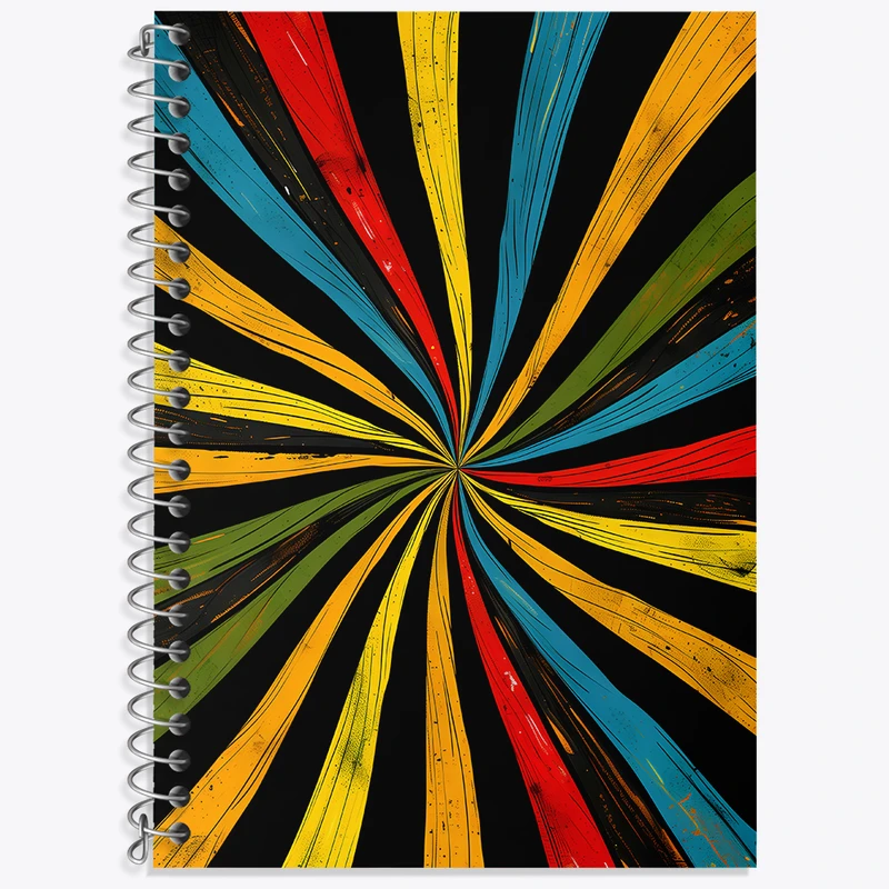 دفتر زبان 50 برگ خندالو مدل دو خط طرح نوار رنگی رنگی کد N5426