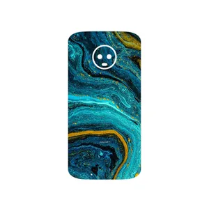 MAHOOT Turquoise marblewith golden streaks Cover Sticker for Motorola Moto G6