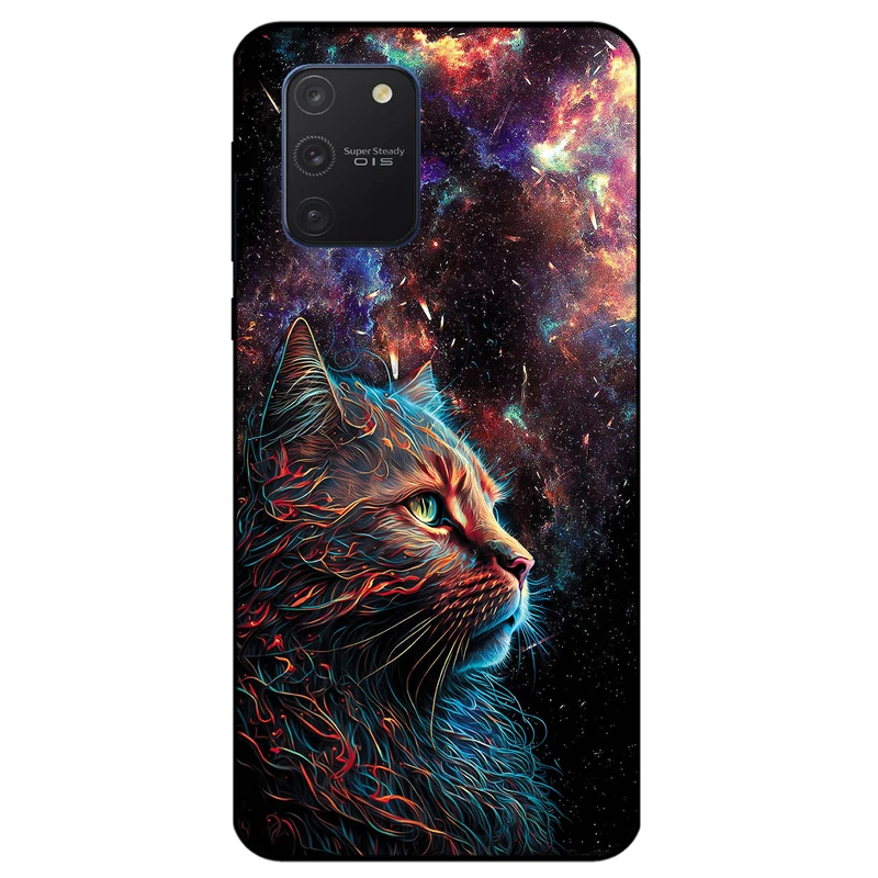 کاور مگافون طرح گربه کهکشانی مدل 4203 مناسب برای گوشی موبایل سامسونگ Galaxy S10 Lite         