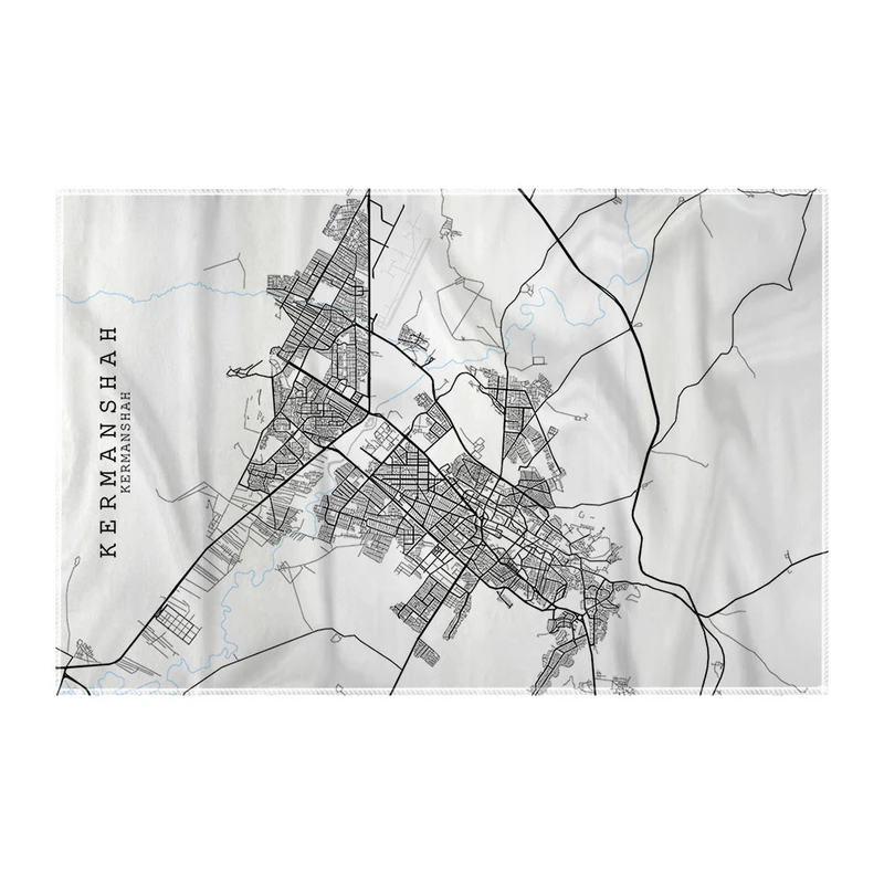 کاغذ کادو ترمه طراحان ایده مدل نقشه شهر کرمانشاه کد map0521 سایز 57x37 سانتی متر