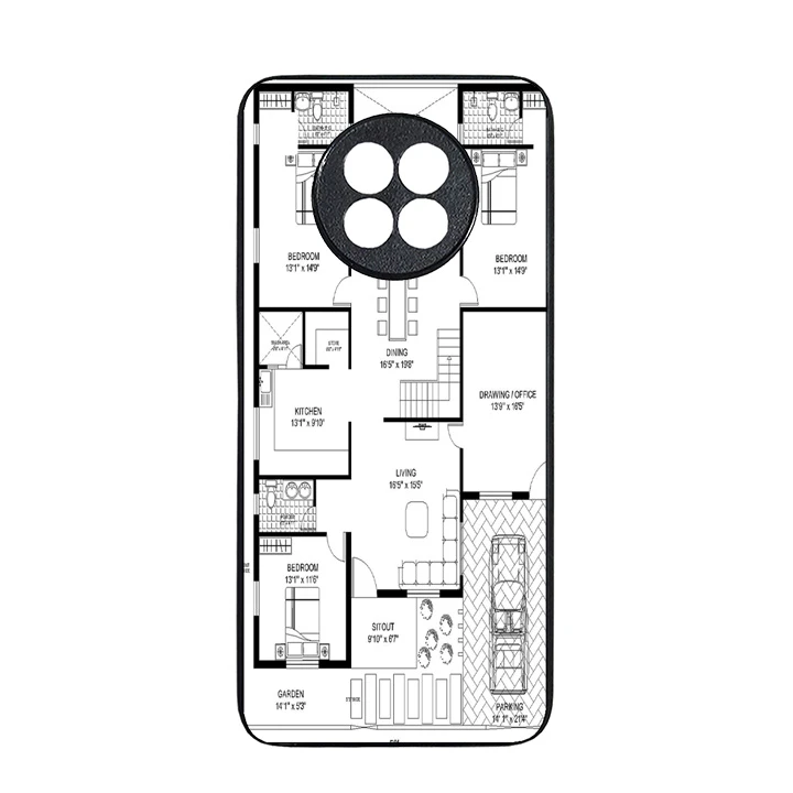 کاور طرح نقشه ساختمان مناسب برای گوشی موبایل هوآوی nova 8i