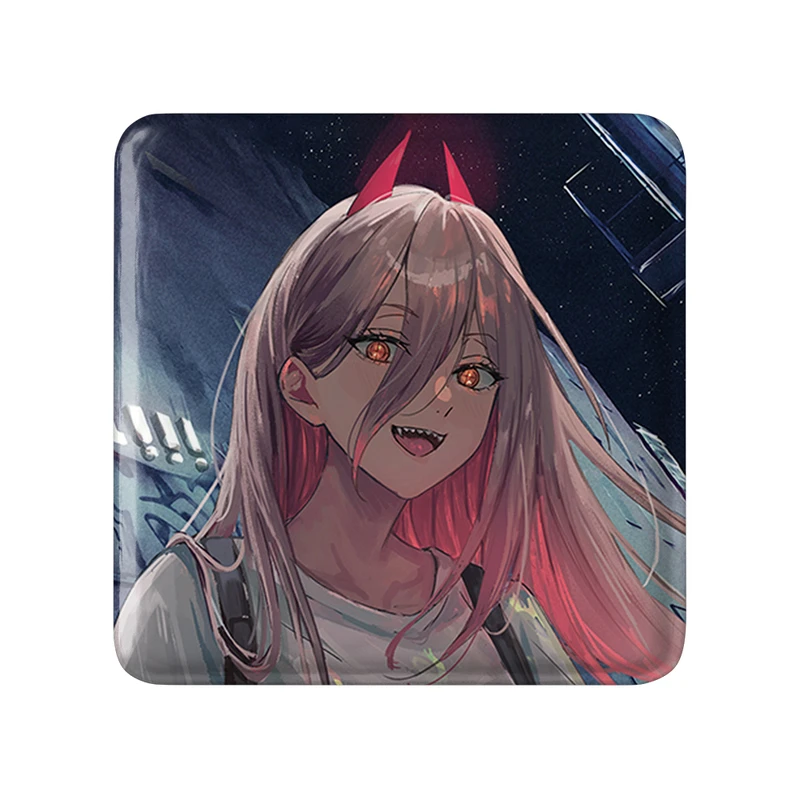 مگنت خندالو طرح پاور انیمه مرد اره ای Chainsaw Man  مدل مربعی کد 22331