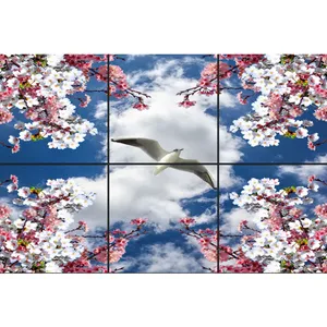تایل سقفی آسمان مجازی طرح پرواز پرنده کد 0020 سایز 60x60 سانتی متر مجموعه 6 عددی