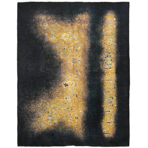 فرش دستبافت رنگ شده سه متری طرح وینتیج اوورداید