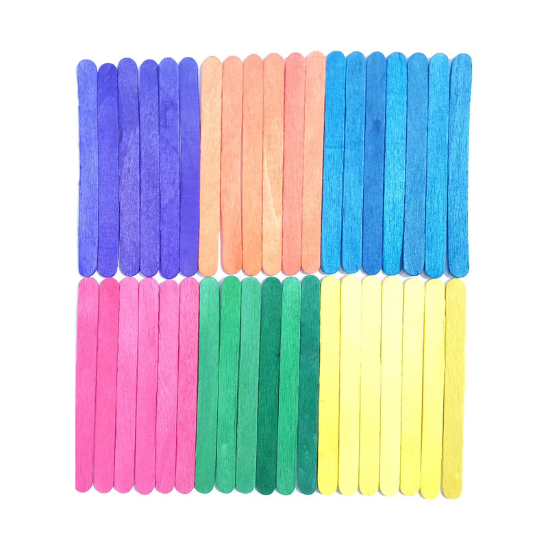 چوب بستنی رنگی مدل باریک مجموعه 40 عددی