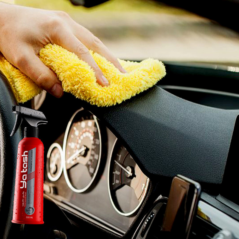 اسپری واکس داشبورد و لاستیک و خشکشویی پارچه و همه کاره یاتاش مدل تریگر دار حجم 500 میلی لیتر مجموعه 4 عددی