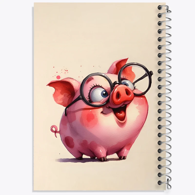 دفتر شطرنجی 50 برگ خندالو طرح خوک کیوت کد N5507