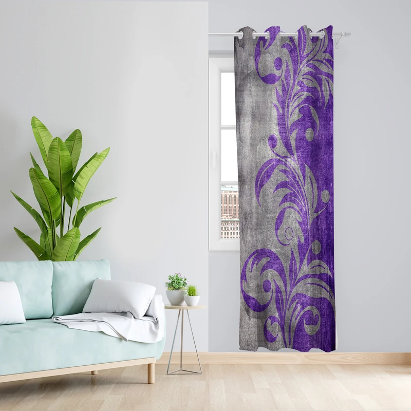 پرده طرح کلاسیک مدل مخمل پانچی کد L 1012R L Z سایز 140x200 سانتی متر