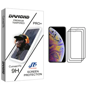 JF Diamond glass Screen Protector For Apple iPhone XS Max Pack Of 3