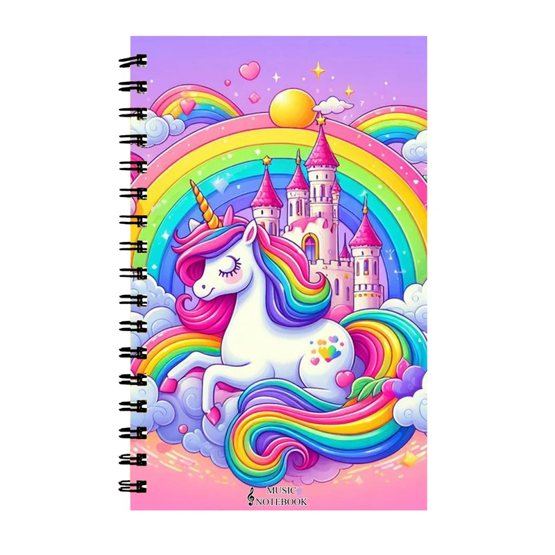 دفتر نت موسیقی 40 برگ مدل یونیکورن اسل تک شاخ کد 009