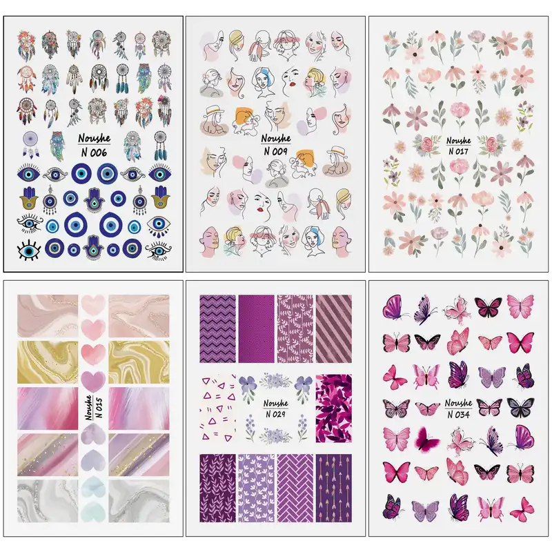 برچسب لنز ناخن کد N06-09-15-17-29-34 مجموعه 6 عددی