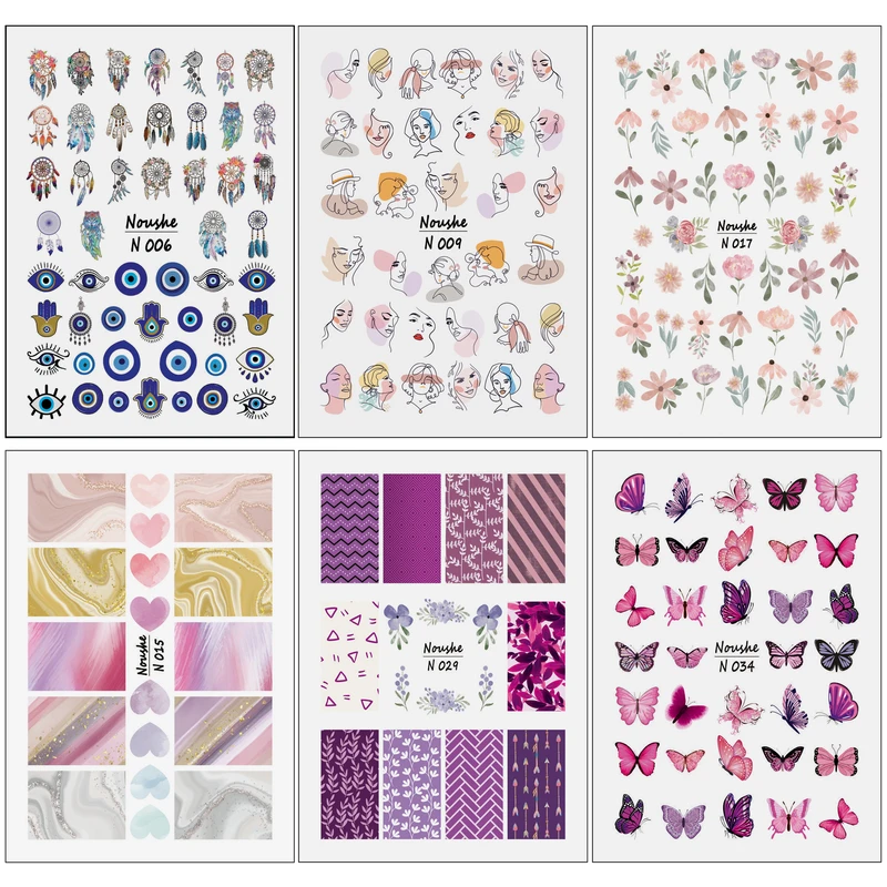 برچسب لنز ناخن کد N06-09-15-17-29-34 مجموعه 6 عددی