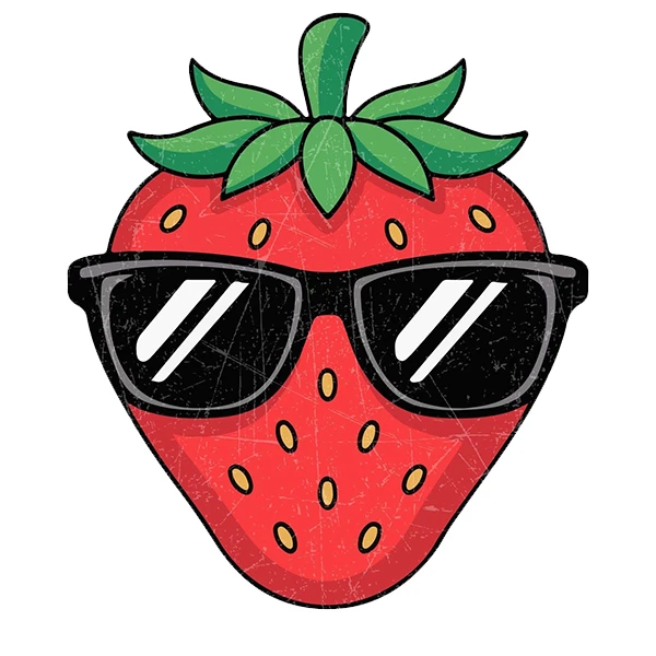 استیکر پارچه و لباس پاد آفرین طرح کارتونی توت فرنگی کد 5454