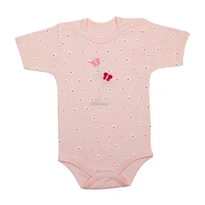 بادی آستین کوتاه نوزادی دخترانه مدل شکوفه